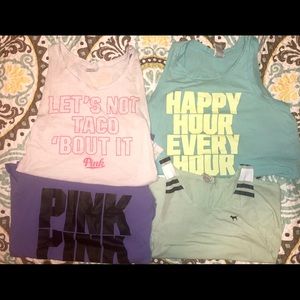 4 VS PINK tank tops
